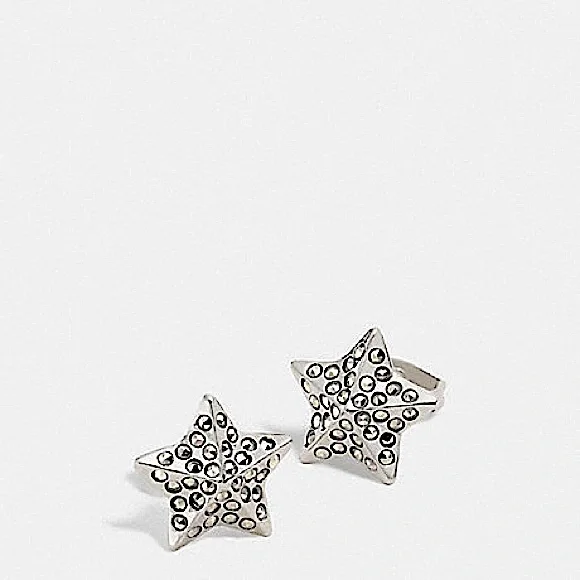 COACH PAVE METAL STAR STUD EARRING STYLE NO. 90869 - Picture 2 of 4